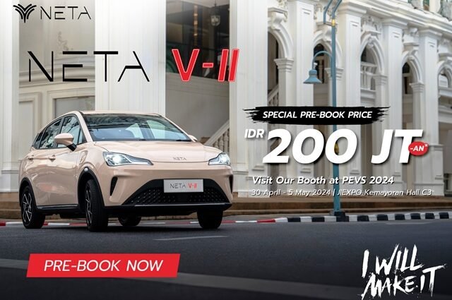 Special Pre-Book Price Rp 200 Jutaan di PEVS 2024, NETA V - II Terbaru Usung Fitur Smart & Sylish 